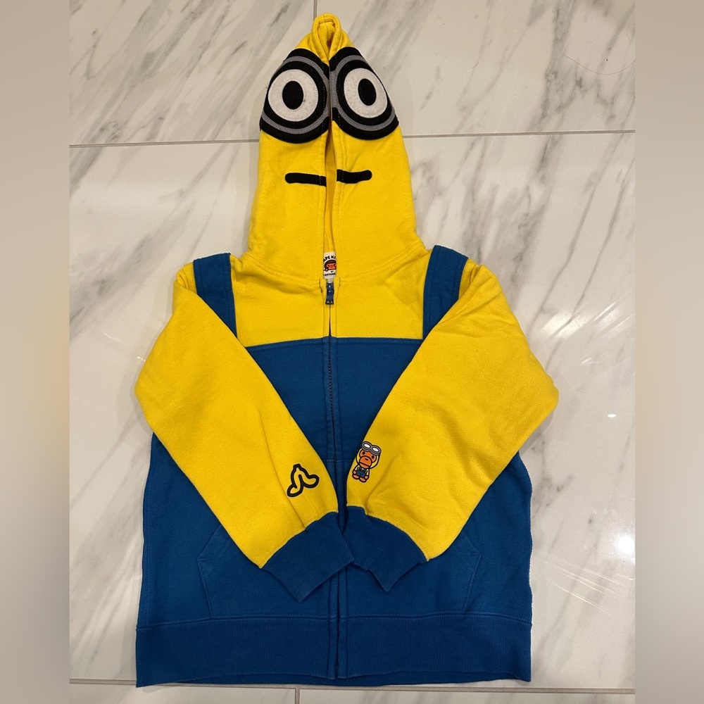 bape minions full zip hoodie limited edition